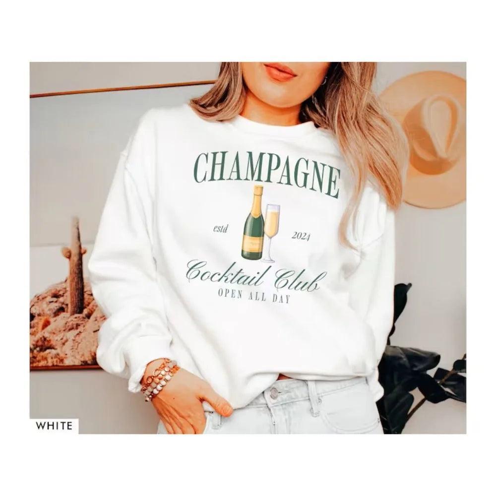 pop the champagne crew sweatshirt - basil boutique