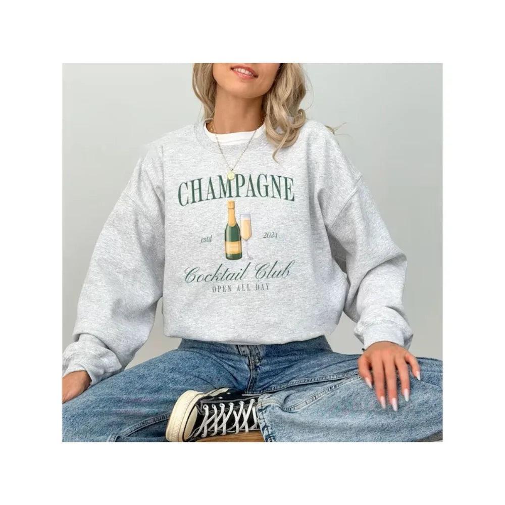 pop the champagne crew sweatshirt - basil boutique