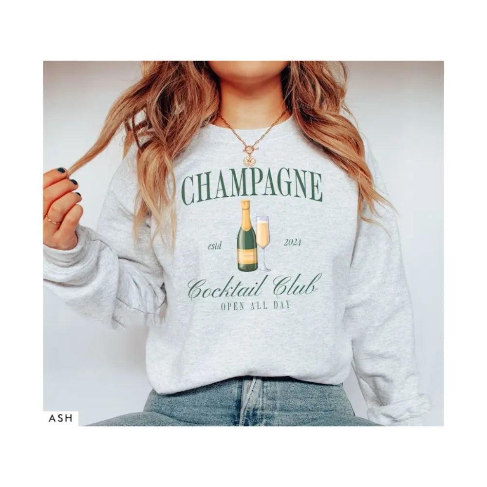 pop the champagne crew sweatshirt - basil boutique