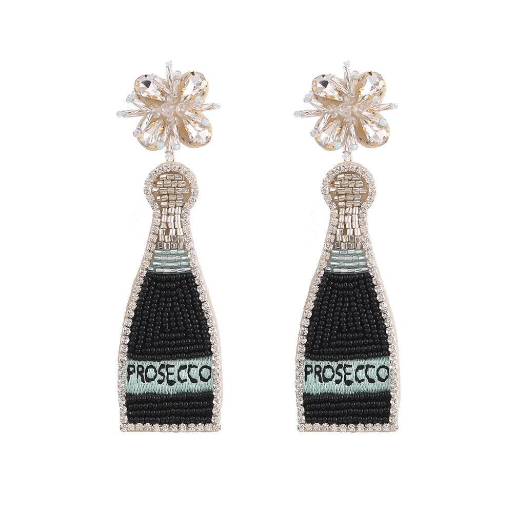 prosecco beaded earrings - basil boutique