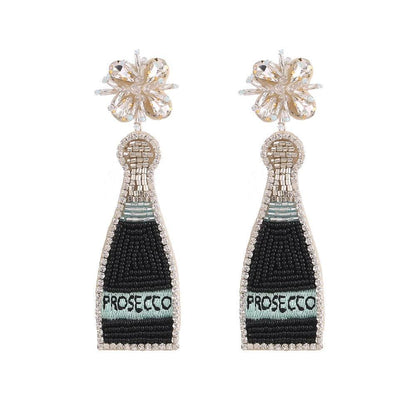 prosecco beaded earrings - basil boutique