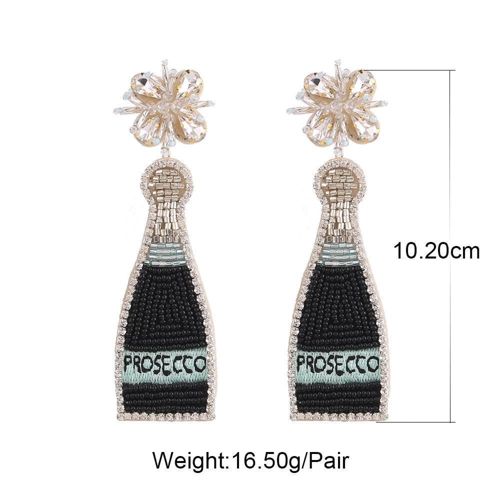 prosecco beaded earrings - basil boutique