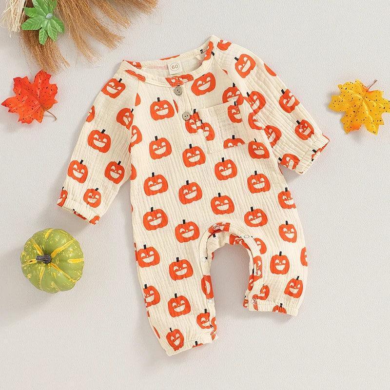 pumpkin + bats onesies - basil boutique