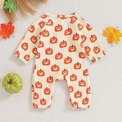 pumpkin + bats onesies - basil boutique