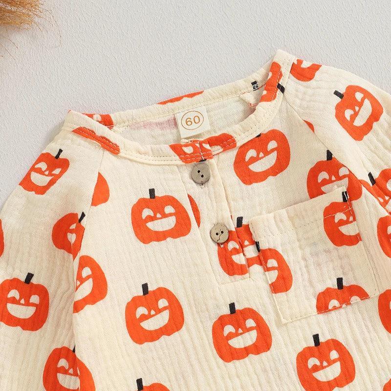 pumpkin + bats onesies - basil boutique