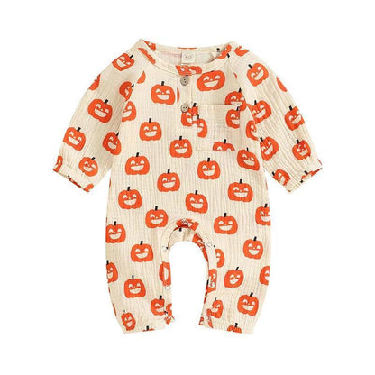 pumpkin + bats onesies - basil boutique