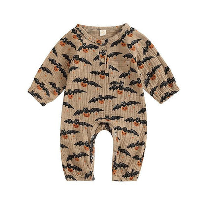 pumpkin + bats onesies - basil boutique