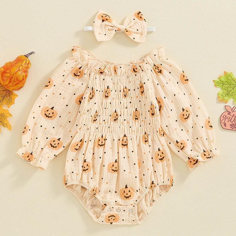 pumpkin' munchkin' onesie - basil boutique