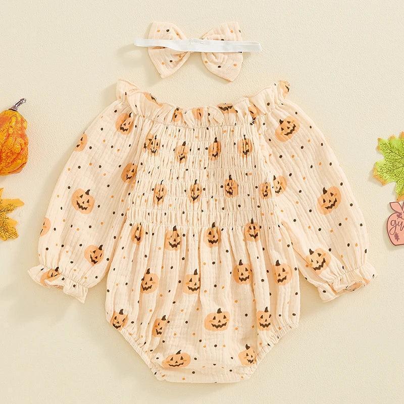 pumpkin' munchkin' onesie - basil boutique