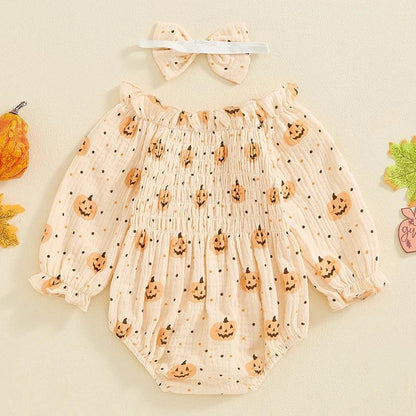 pumpkin' munchkin' onesie - basil boutique