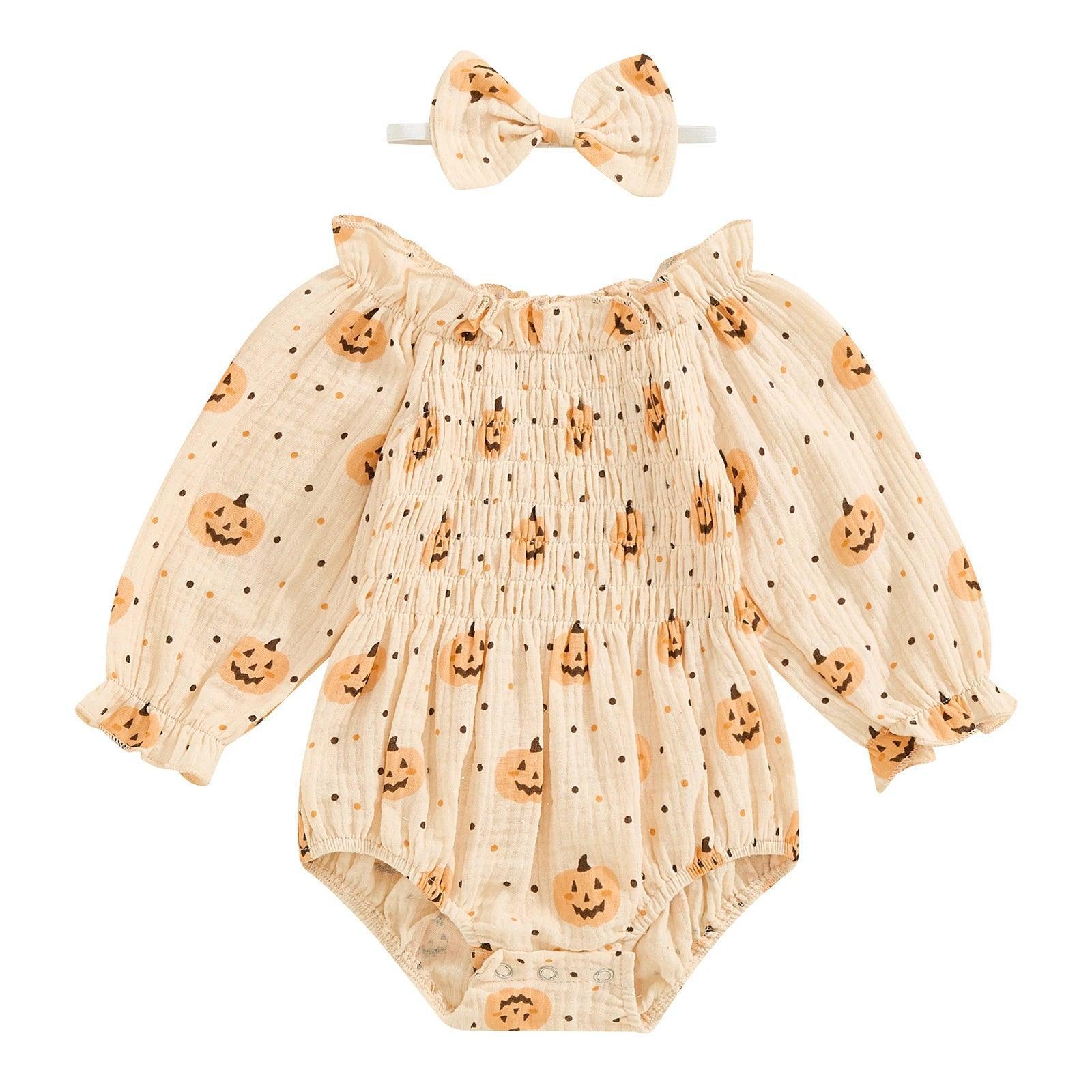 pumpkin' munchkin' onesie - basil boutique