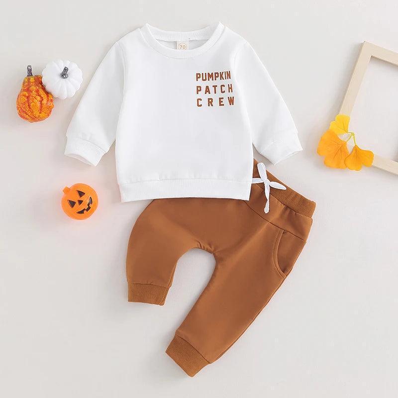 pumpkin patch crew kids outfit - basil boutique