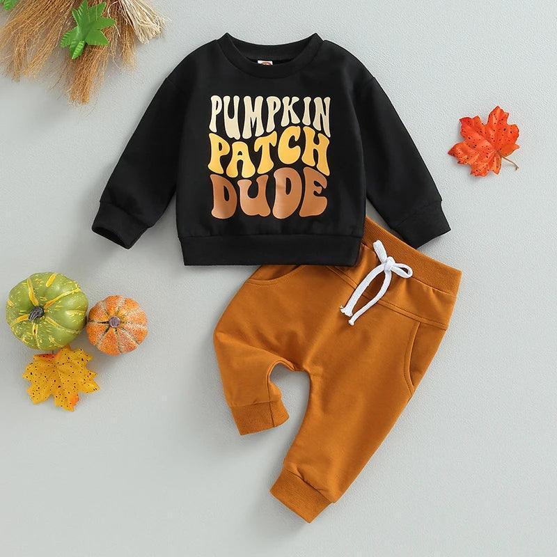 pumpkin patch dude kids outfit - basil boutique