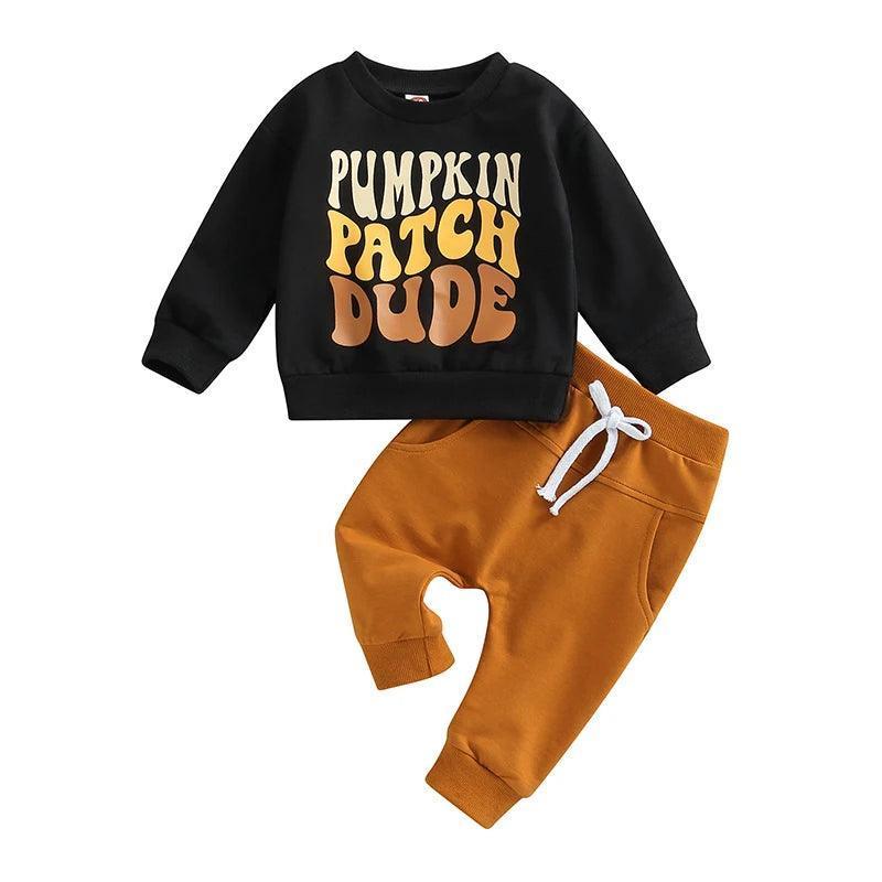 pumpkin patch dude kids outfit - basil boutique