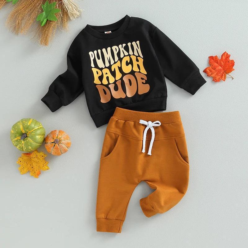 pumpkin patch dude kids outfit - basil boutique