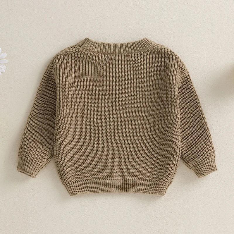 pumpkin season knit kids crew sweater - basil boutique