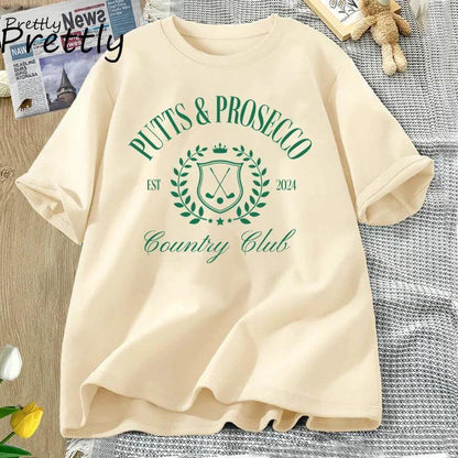 putts and prosecco country club t-shirt - basil boutique