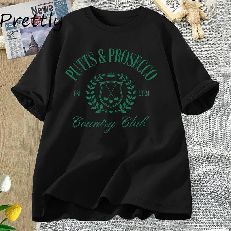 putts and prosecco country club t-shirt - basil boutique