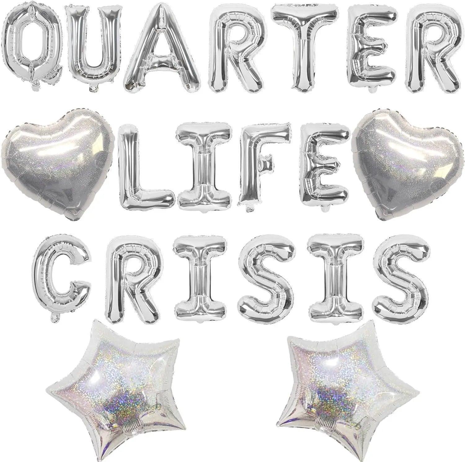 quarter life crisis balloon banner - basil boutique