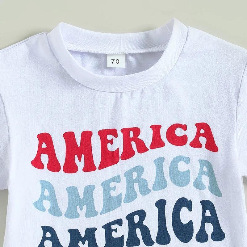 retro america kids outfit - basil boutique