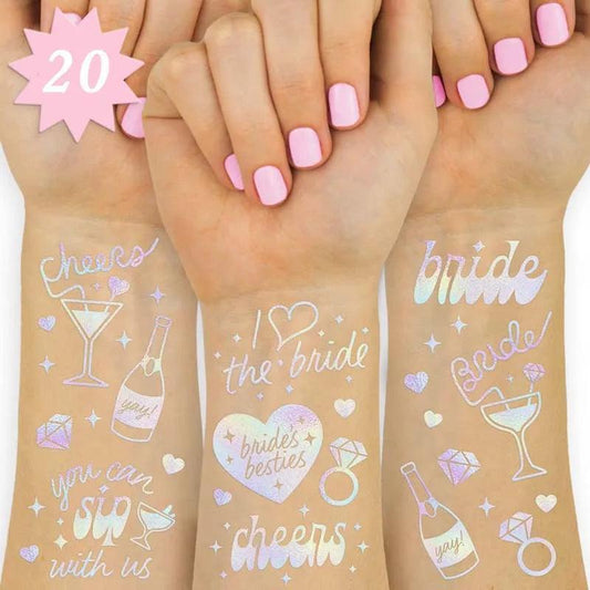 retro bachelorette party tattoos - basil boutique