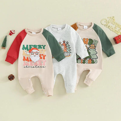 retro chrismas onesies - basil boutique