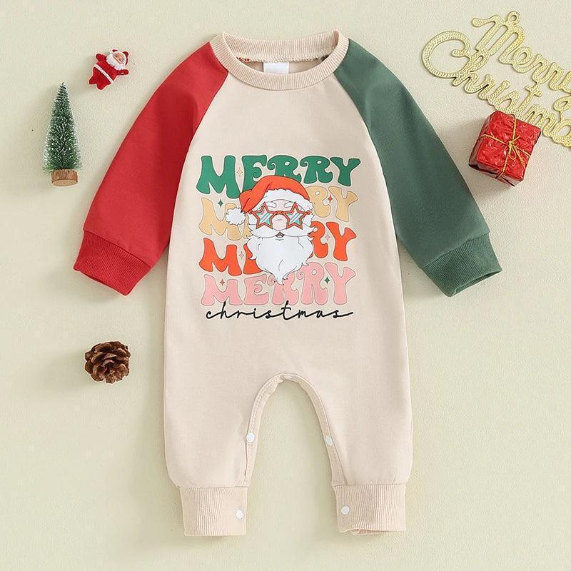 retro chrismas onesies - basil boutique