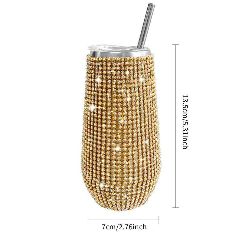 rhinestone champagne tumbler - basil boutique