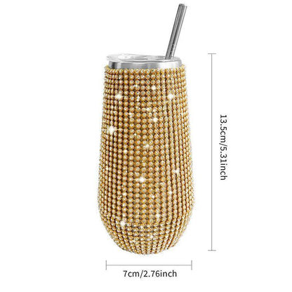 rhinestone champagne tumbler - basil boutique