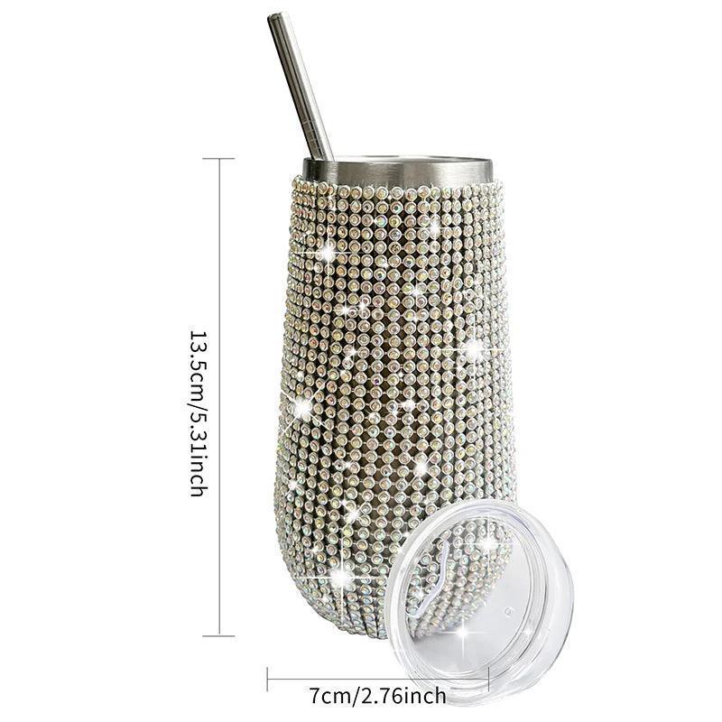 rhinestone champagne tumbler - basil boutique