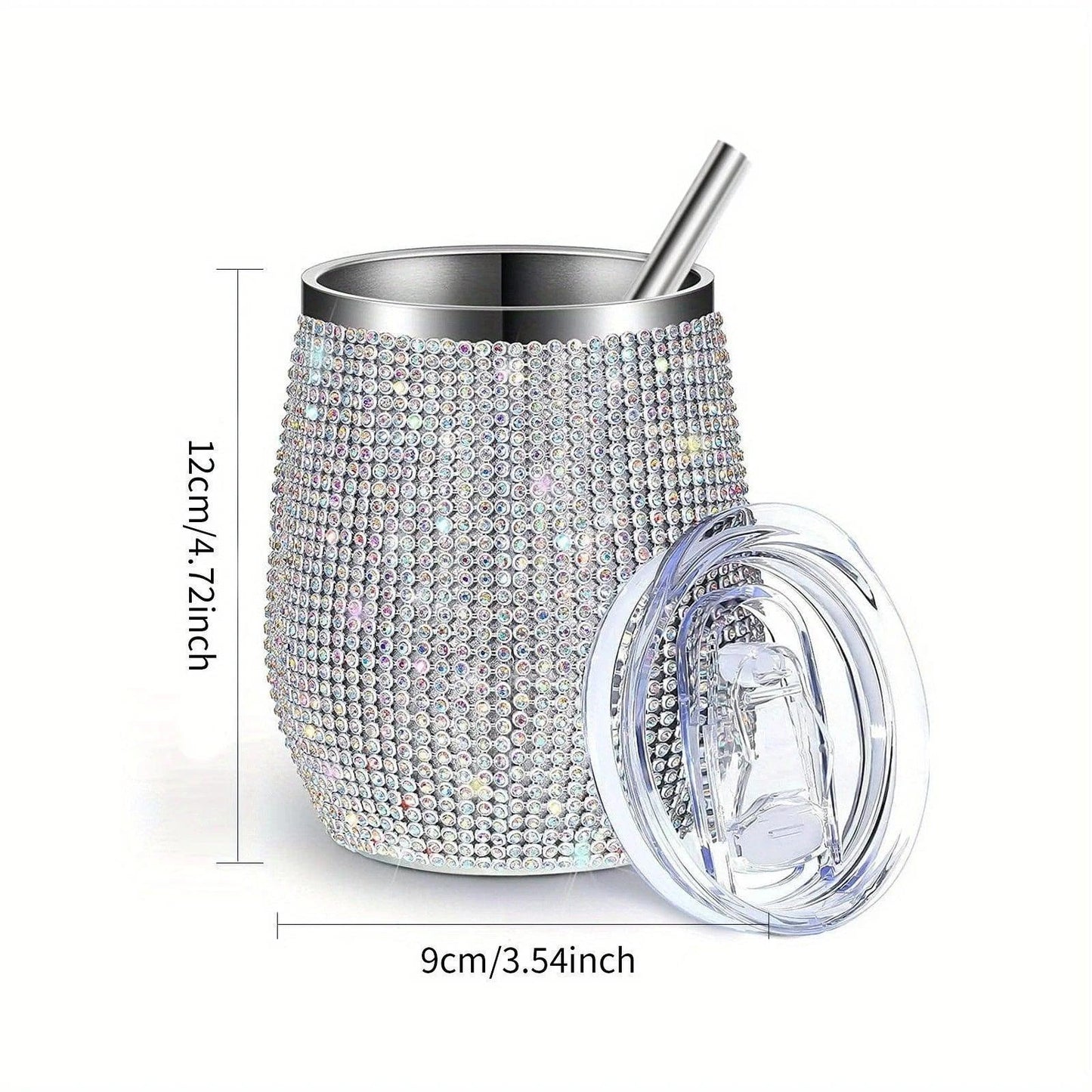 rhinestone wine tumbler - basil boutique