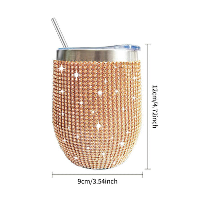 rhinestone wine tumbler - basil boutique