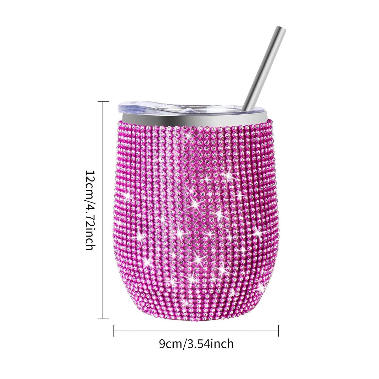 rhinestone wine tumbler - basil boutique