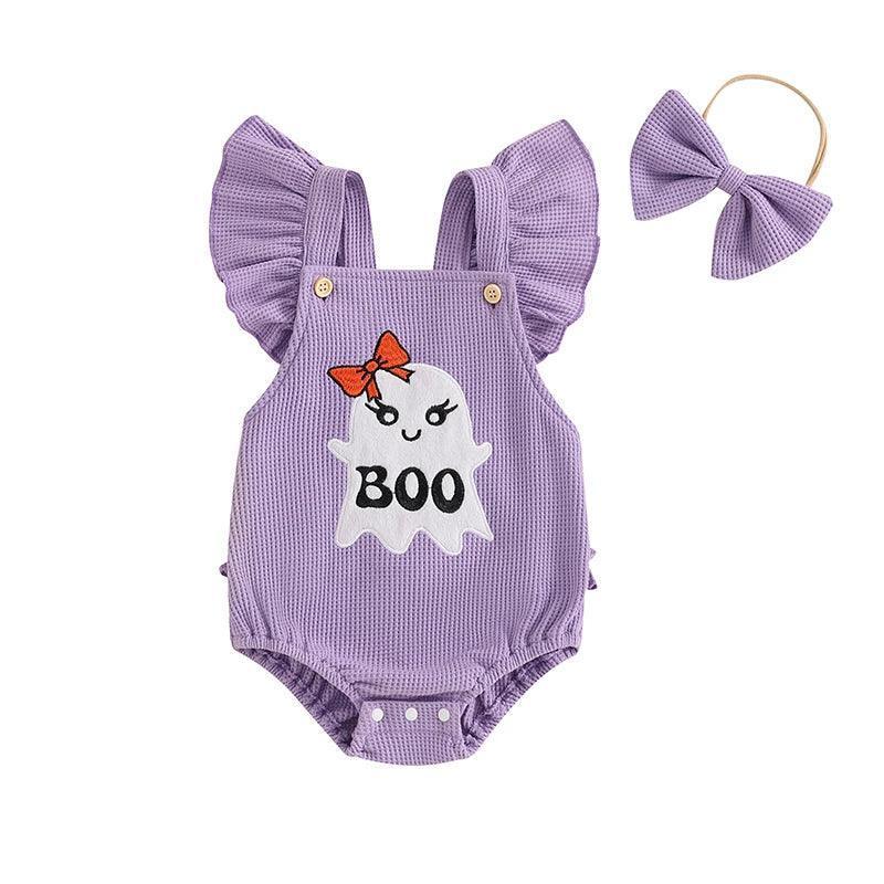 ruffle boo onesie - basil boutique