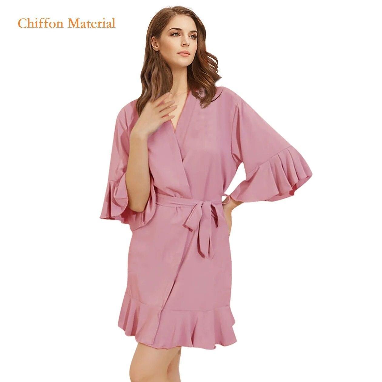 ruffle flounce robe - basil boutique