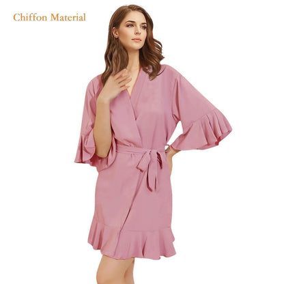 ruffle flounce robe - basil boutique