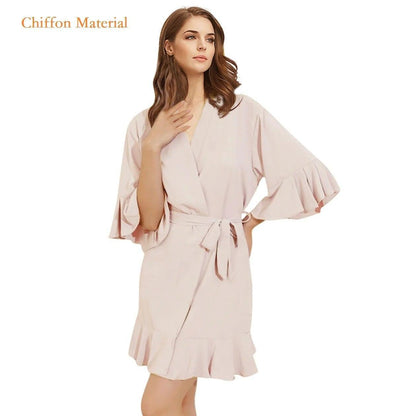 ruffle flounce robe - basil boutique