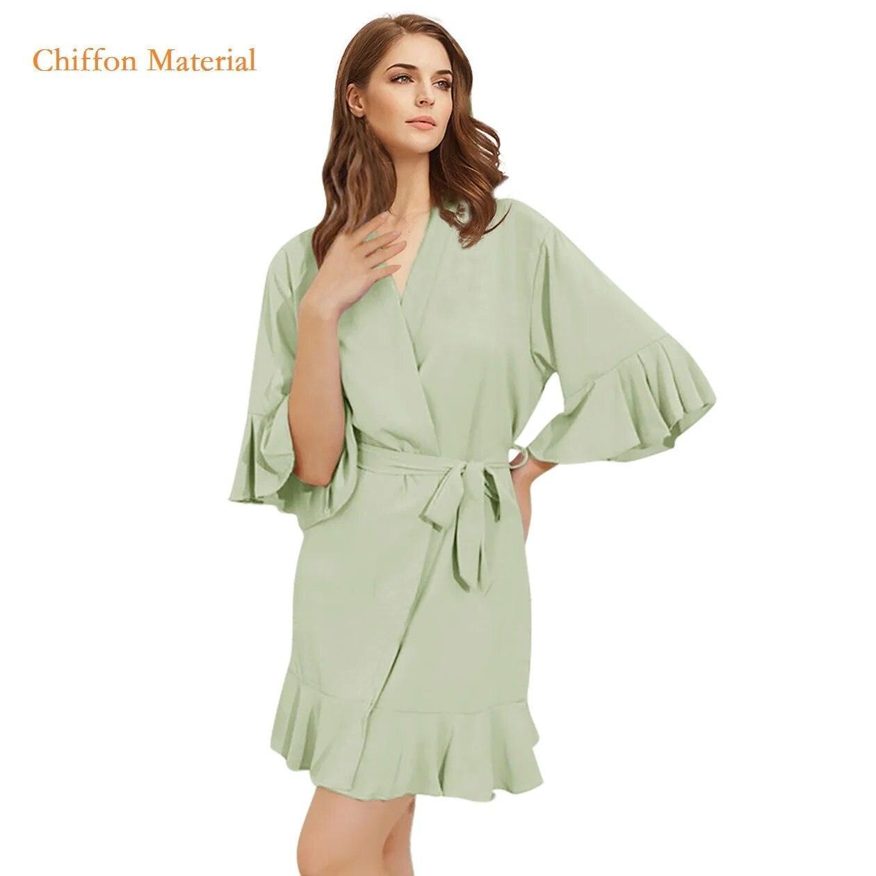 ruffle flounce robe - basil boutique