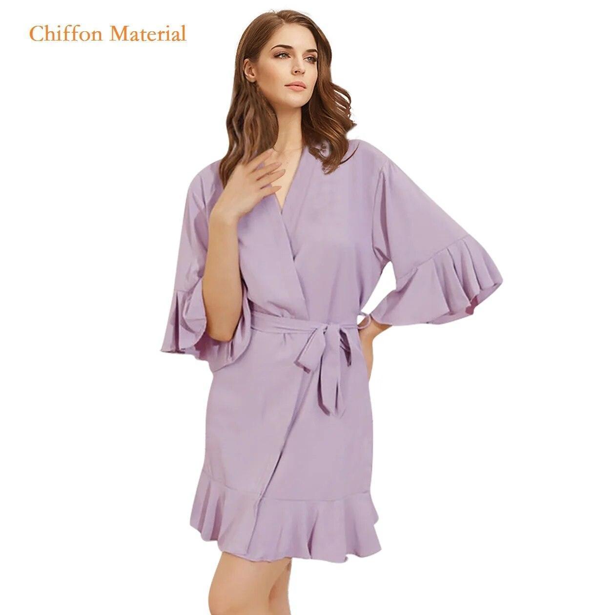 ruffle flounce robe - basil boutique