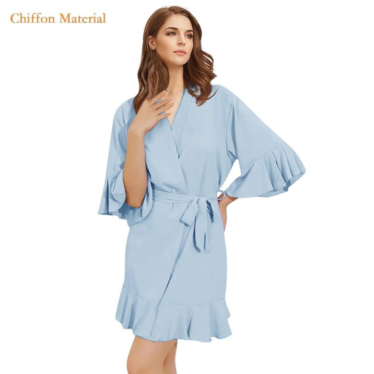 ruffle flounce robe - basil boutique