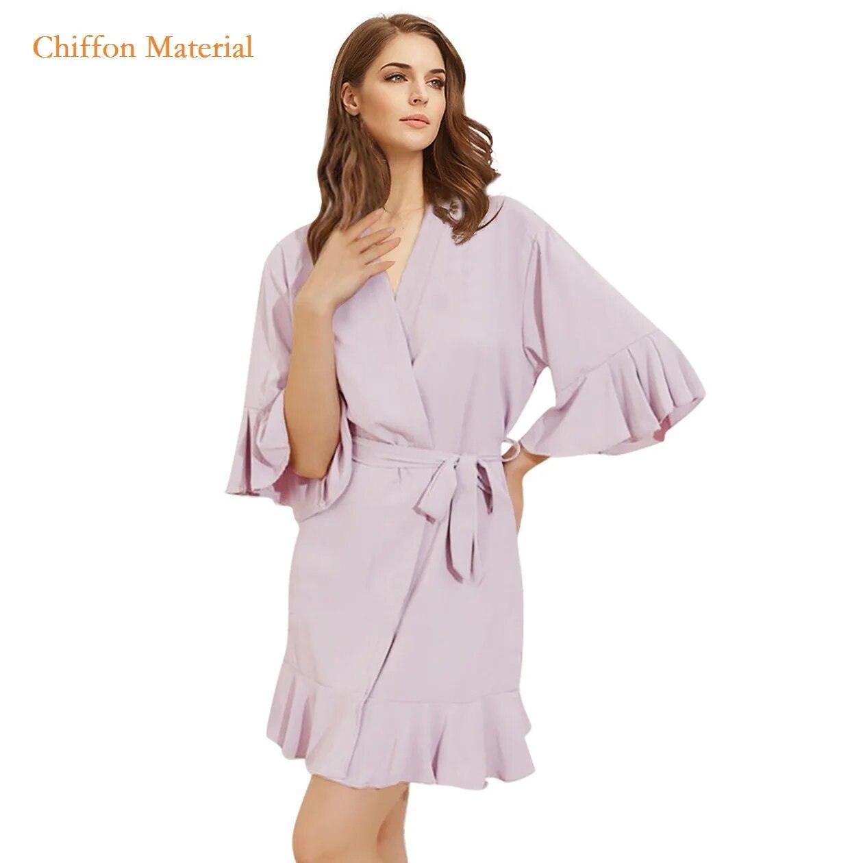 ruffle flounce robe - basil boutique