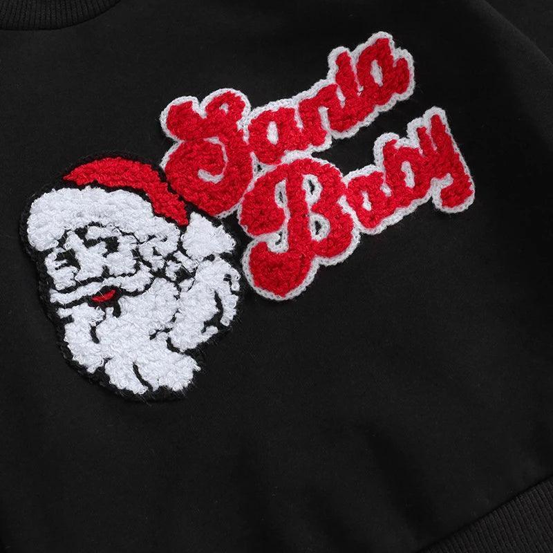 santa baby comfy kids outfit - basil boutique