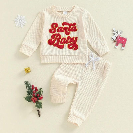 santa baby kids outfit - basil boutique