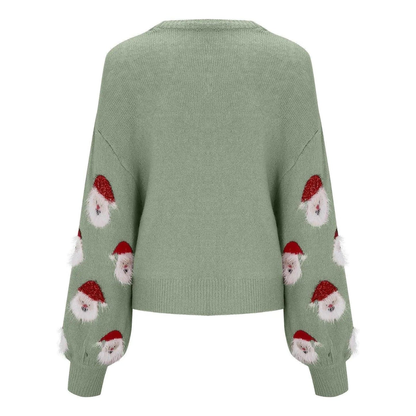 santa clause sequin crew sweater - basil boutique