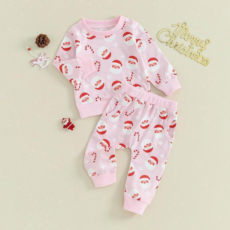 santa kids pajamas - basil boutique