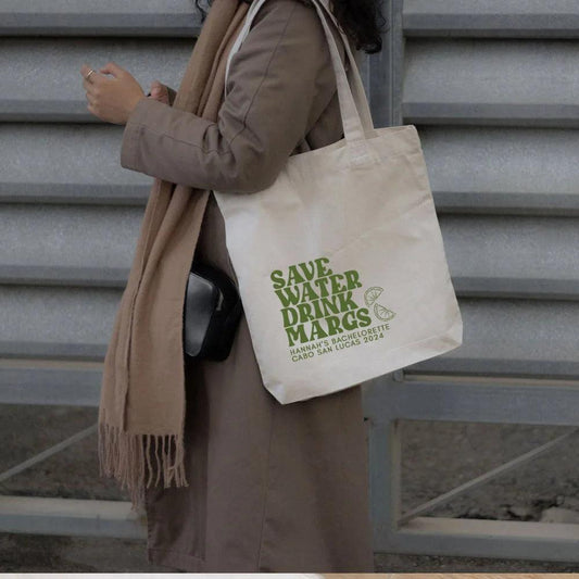 save water drink margs tote bag - basil boutique