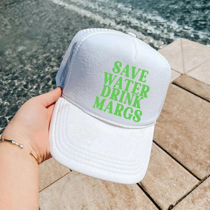 save water drinks margs trucker hat - basil boutique