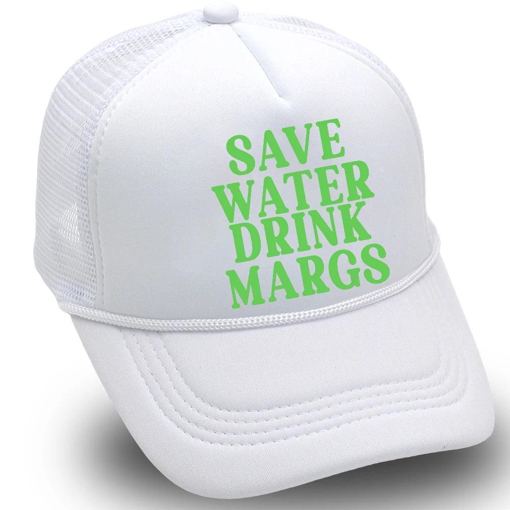 save water drinks margs trucker hat - basil boutique