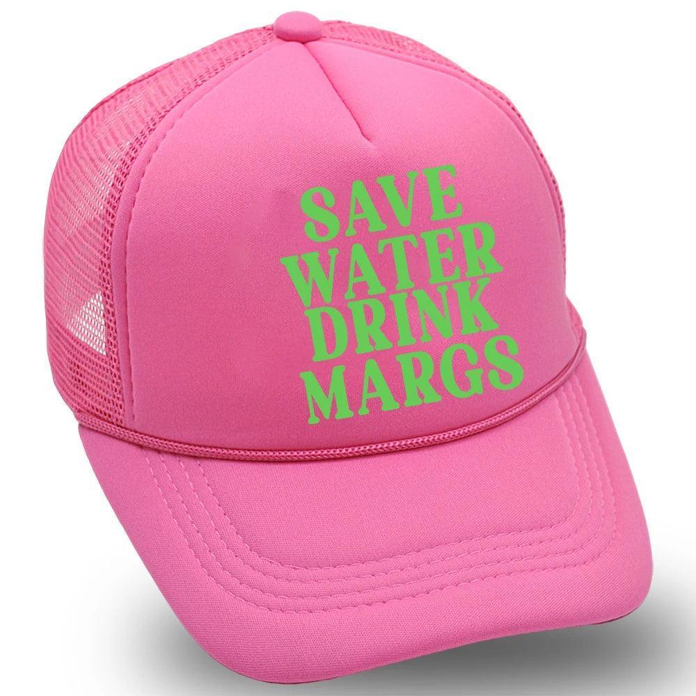 save water drinks margs trucker hat - basil boutique