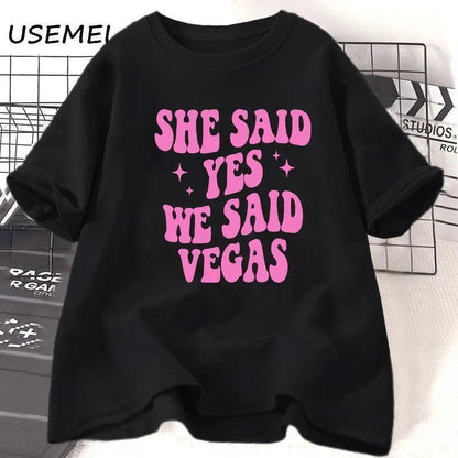 she said yes, we said vegas retro t-shirt - basil boutique